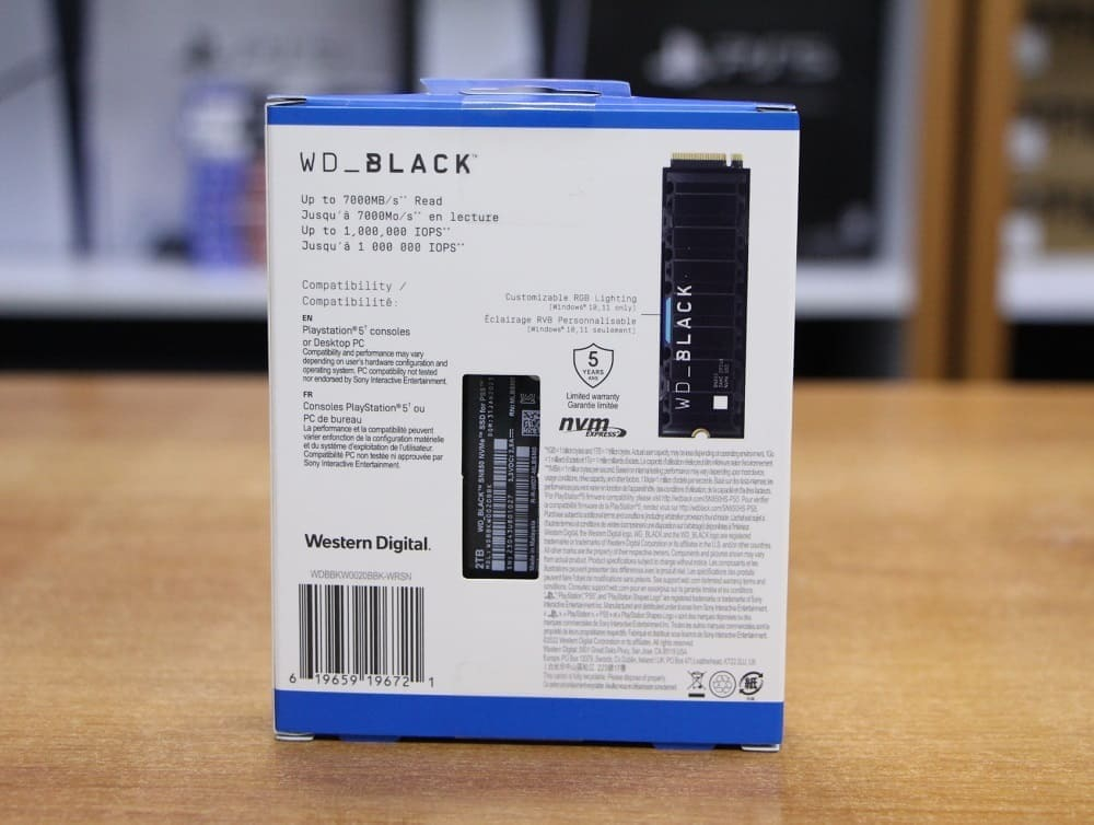 Планка памяти SSD Western Digital SN850 4TB с радиатором (для Sony PS5 полностью совместима)