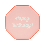 Тарелки маленькие цветные "С Днем Рождения" [Happy Birthday] 8 шт. (21,6 см)