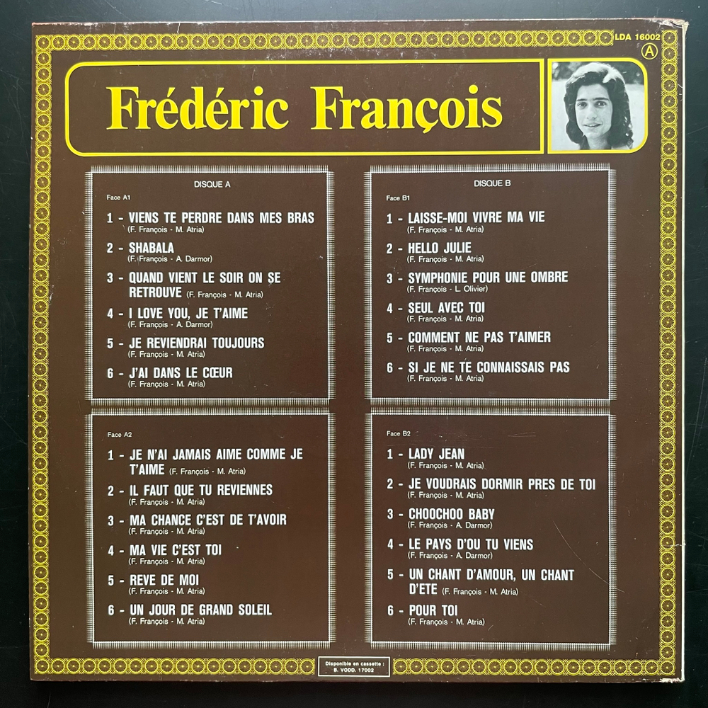 Frédéric François ‎– Le Double Disque D'or De Frédéric François 2LP (Франция 1976г.)
