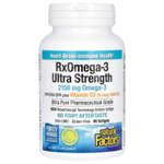 Natural Factors, RxOmega-3, повышенной силы действия с витамином D3, 60 мягких таблеток