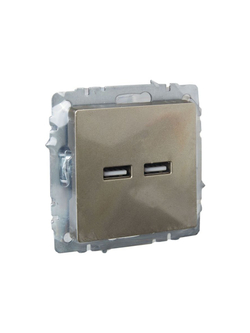 Розетка BRITE USB A+A 3.1А РЮ10-1-БрШ механизм шампань IEK BR-U21-D31-K37