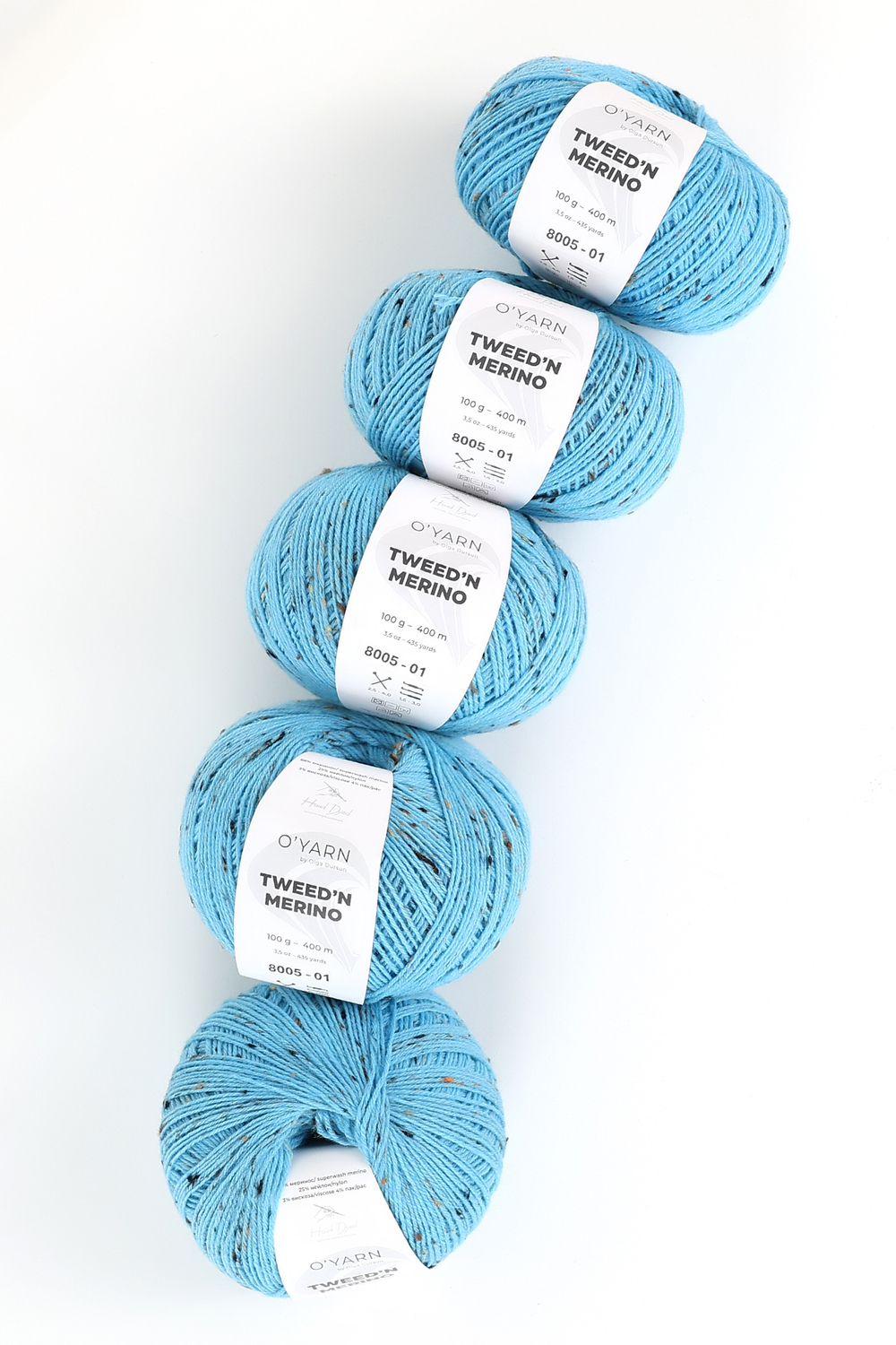 Пряжа TWEED’N MERINO с коричневыми крапинками, 500г