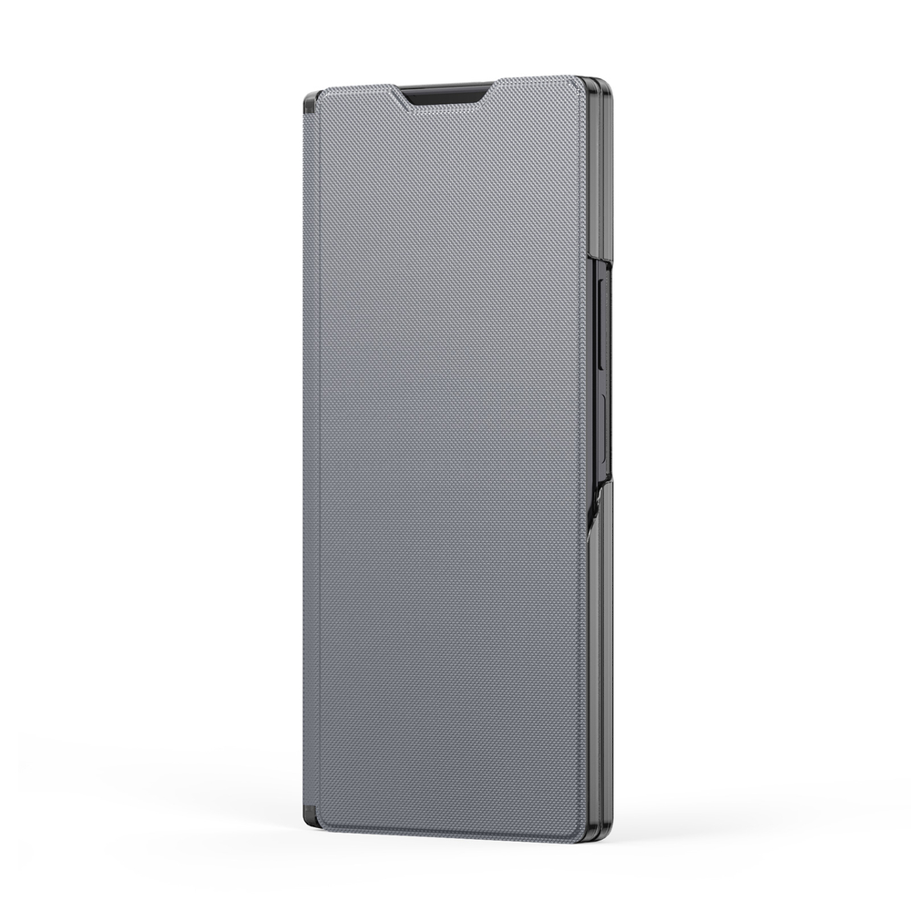 Чехол с покрытием "под кожу" темно-серого цвета для Samsung Galaxy Z Fold 8 Ultra, серия Fort Series Case от Dux Ducis