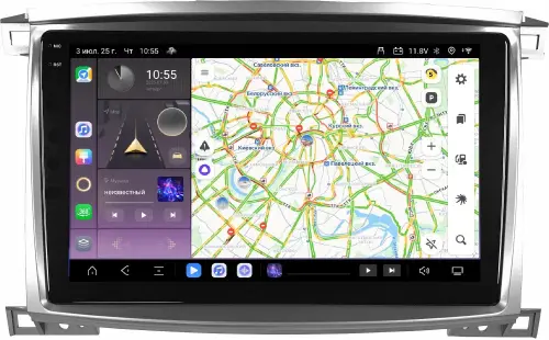 Магнитола для Toyota Land Cruiser 100, Lexus LX470 2002-2007 (климат на цветном экране) - Kuberg SF-1698-2 QLed+2K, Android 13, Быстрейшая, CarPlay, 4G SIM-слот