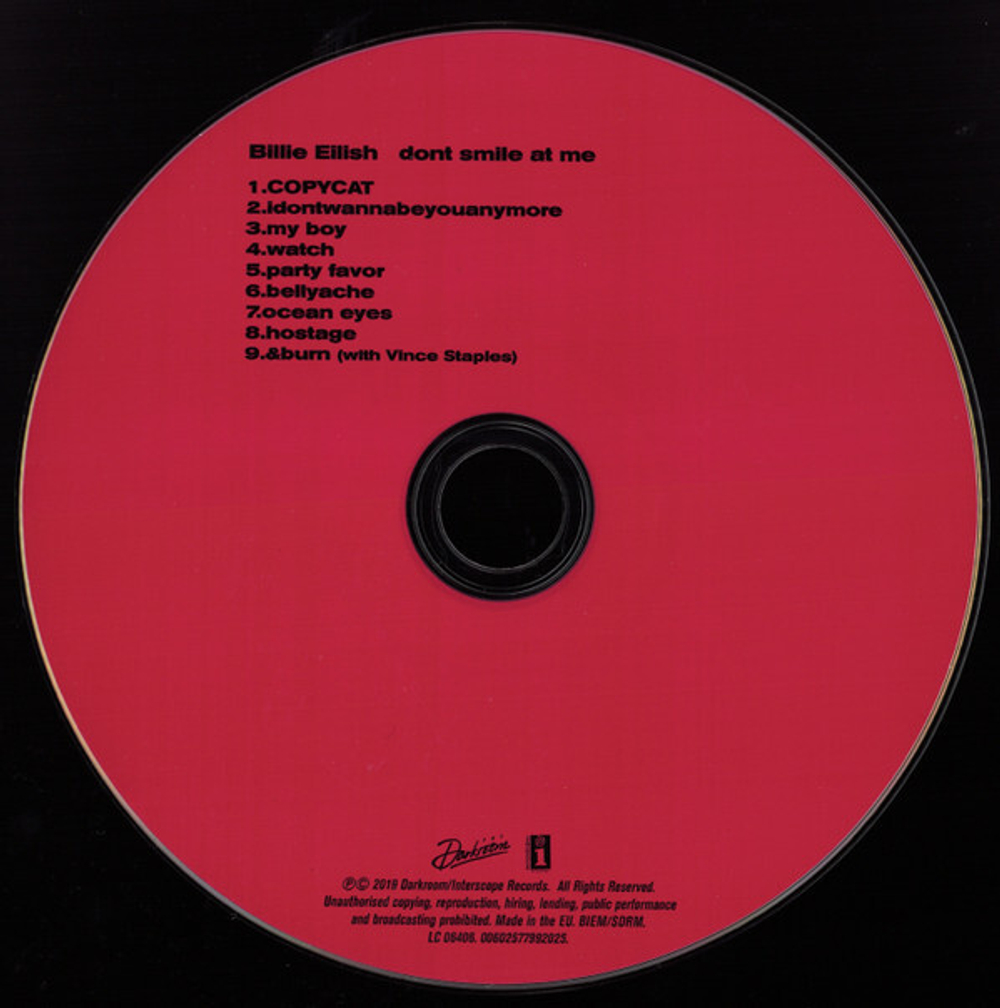 Billie Eilish — Dont Smile At Me (CD)