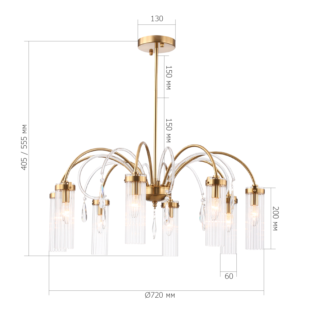 SL1401.303.08 Люстра подвесная Luminera E14 8х40W