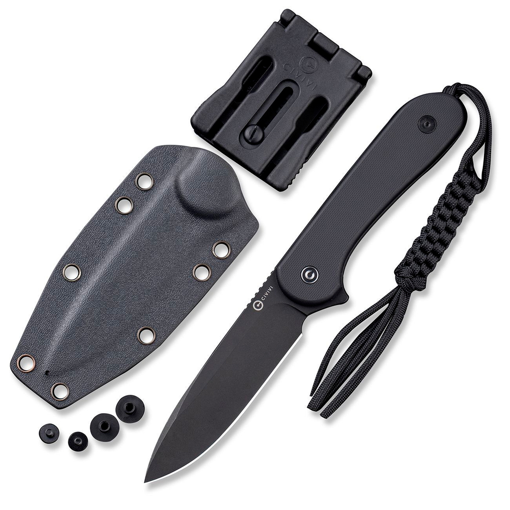 Нож туристический CIVIVI Fixed Blade Elementum сталь D2, рукоять G10 черная