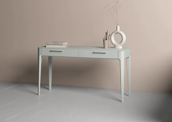 Консоль Type oak 2 ящика ширина 140 см (светло-серый)