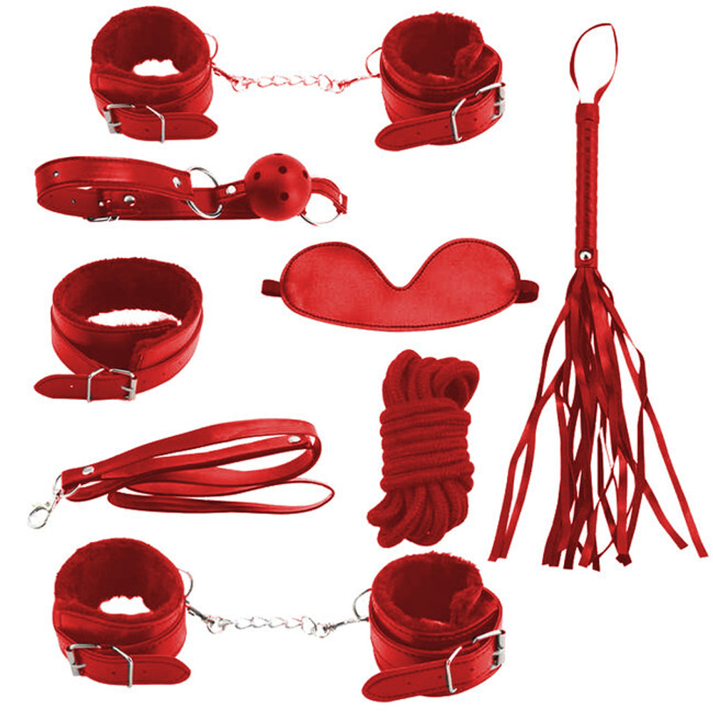 Секс-набор для бондажа Onjoy BDSM Starter Kit красный (8 предметов) (Цвет: красный)