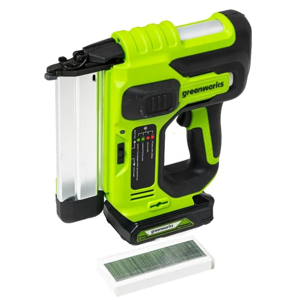 Гвоздезабивной пистолет аккумуляторный GREENWORKS 24V GD24BN 3400707, бесщёточный, без АКБ (3400707)