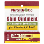 NutriBiotic, Мазь для кожи, 2 % экстракта семян грейпфрута и лизина, 0,5 жидкой унции (15 мл)