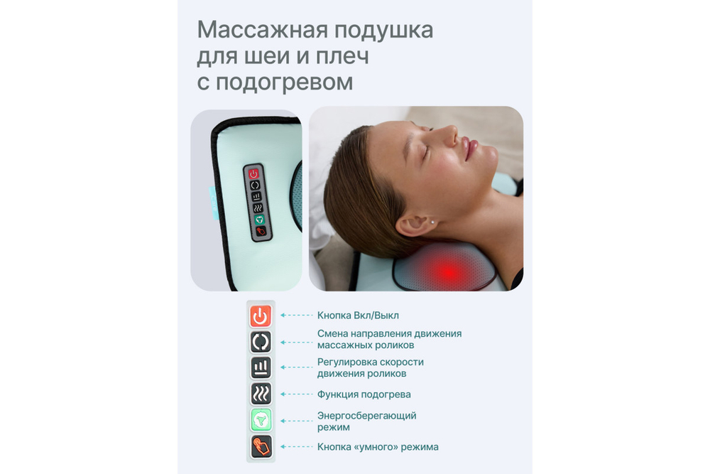 Матрас массажный с подушками CleverCare Silver Cloud, цвет голубой