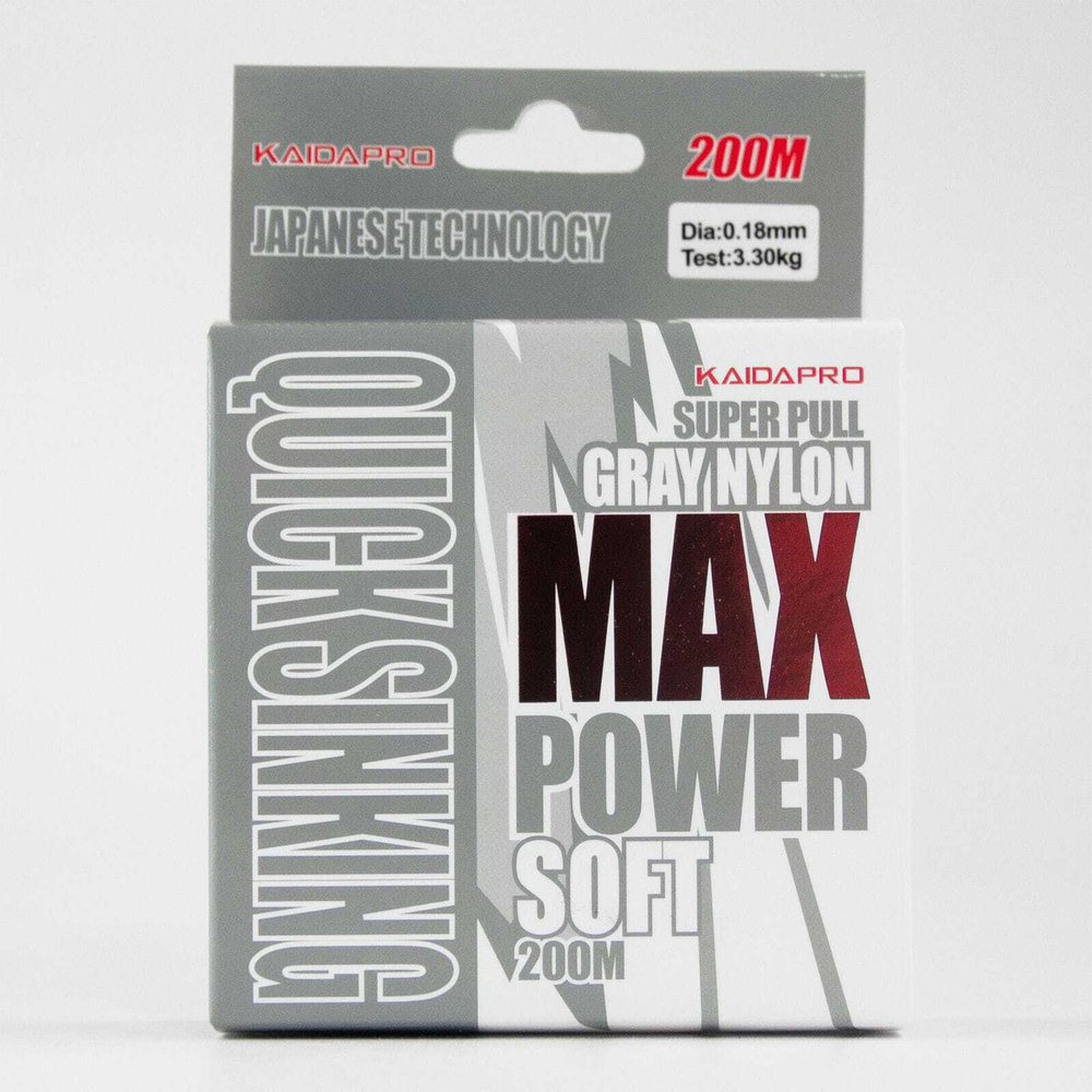 Леска Kaida Pro Max Power Soft (Gray Nylon), 200м