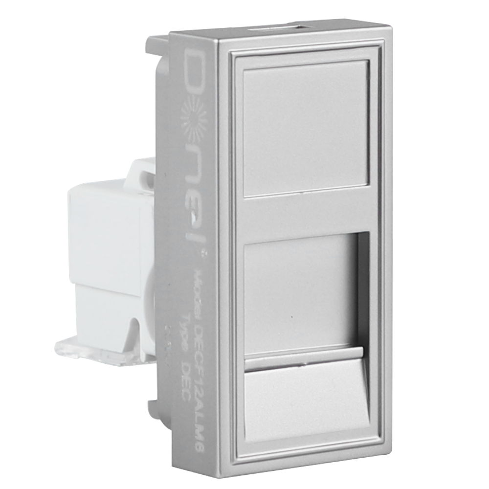 Розетка DEC RJ45 UTP кат.5e,  1мод.,  алюм. матовая (22.5х45мм)