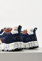 Кроссовки муж. Voile Blanche CLUB01 SUEDE синий пятка лого