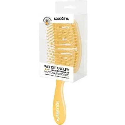 [SOLOMEYA] Расческа для сухих и влажных волос АРОМАТ МАНГО Solomeya Wet Detangler Brush Rectangular Mango, 1 шт.