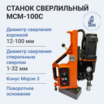 Станок сверлильный HI-PRO МСМ-100С (ранее MBSA100) на смещаемом электромагнитном штативе
