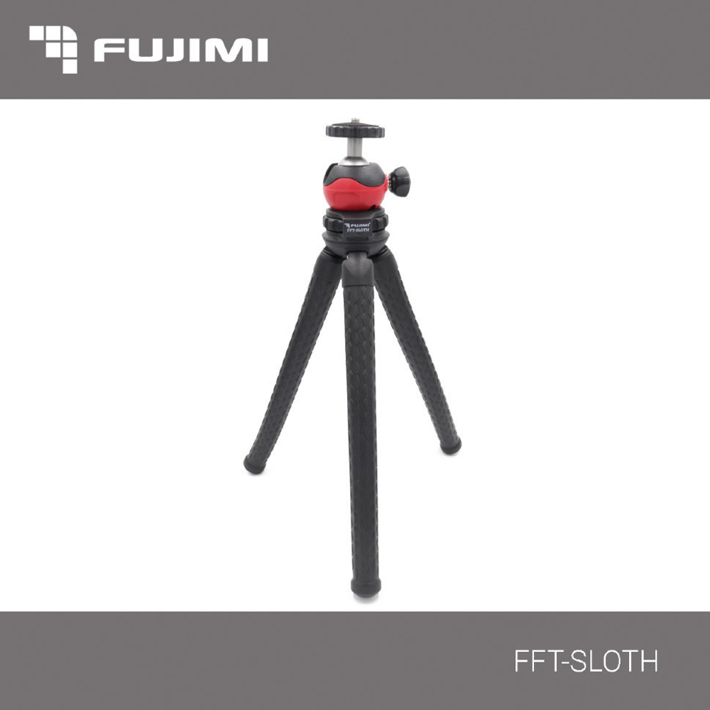 Гибкий штатив Fujimi FFT-SLOTH со складным держателем смартфона и адаптером для GoPro камер