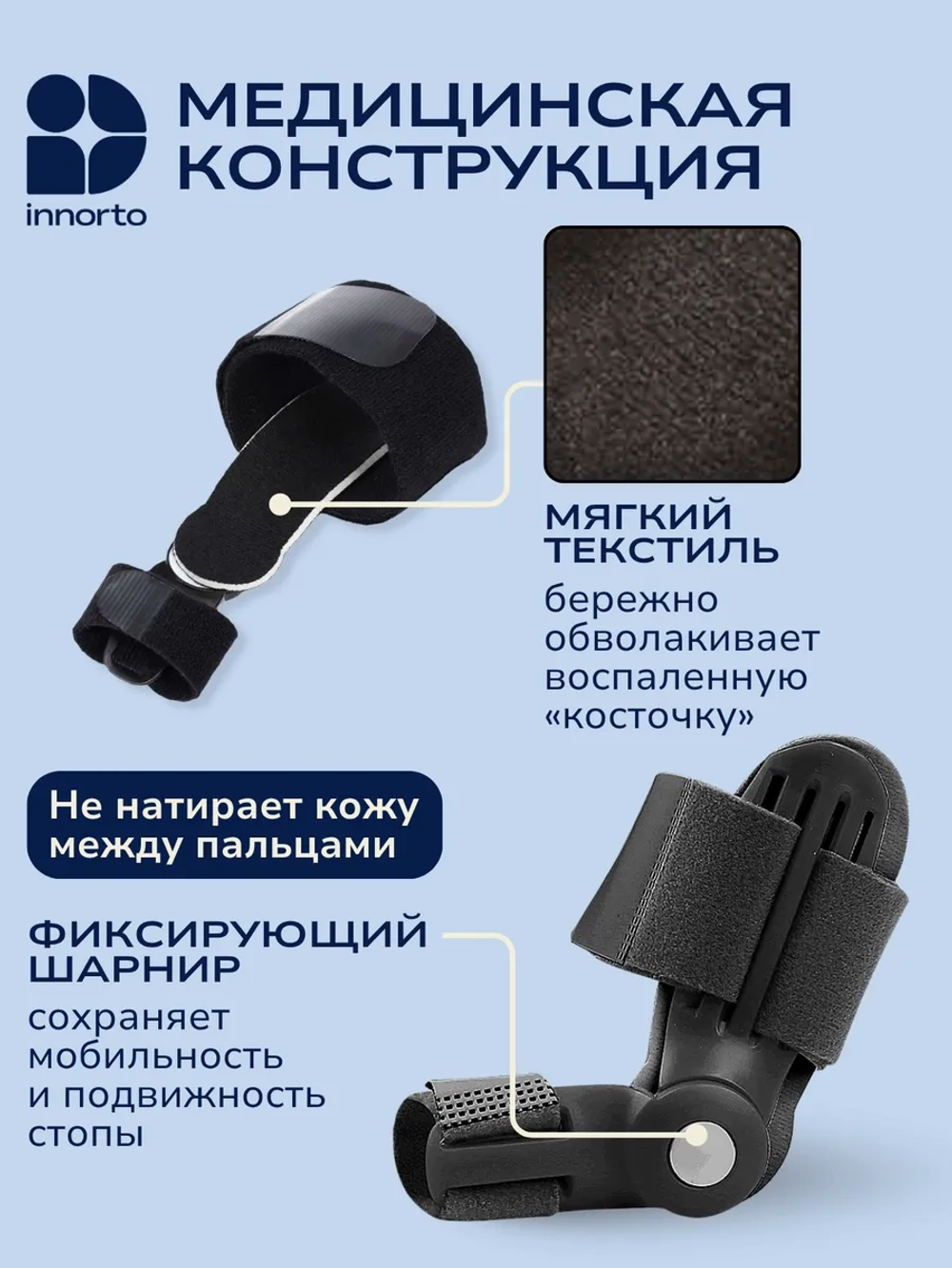 Вальгусная шина от косточки (шарнирная), 2 шт