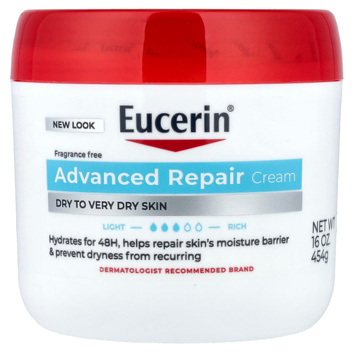 Eucerin, крем для интенсивного восстановления, для сухой и очень сухой кожи, без отдушек, 454 г (16 унций)