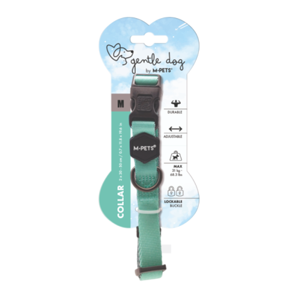 MPETS Gentle dog Ошейник для собак M, 30-50 см бирюзовый  10851699