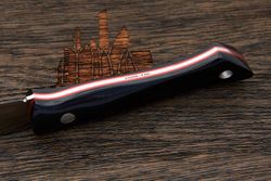 Нож туристический Beaver knife GranTourismo, клинок 105мм, сталь Х12МФ, рукоять микарта чёрная-К