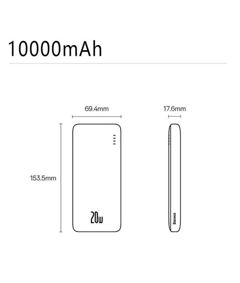 Внешний аккумулятор повербанк Power Bank 10000mAh 20W BASEUS РРАР10