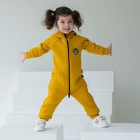 Комбинезон с капюшоном и боковыми карманами "Горчица" утепленный