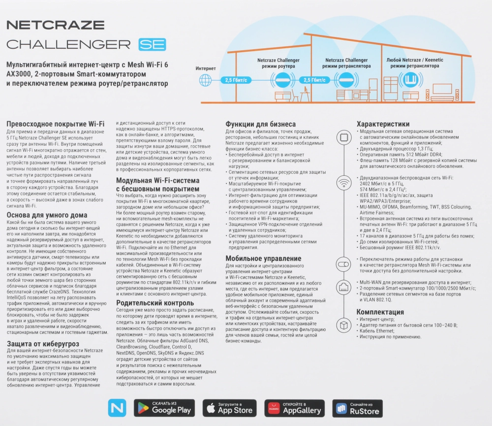 Роутер беспроводной Keenetic Netcraze Challenger SE