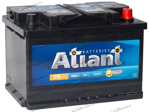 Купить Аккумулятор 6СТ-75 А.ч., о.п., R+,  ATLANT Extra Power