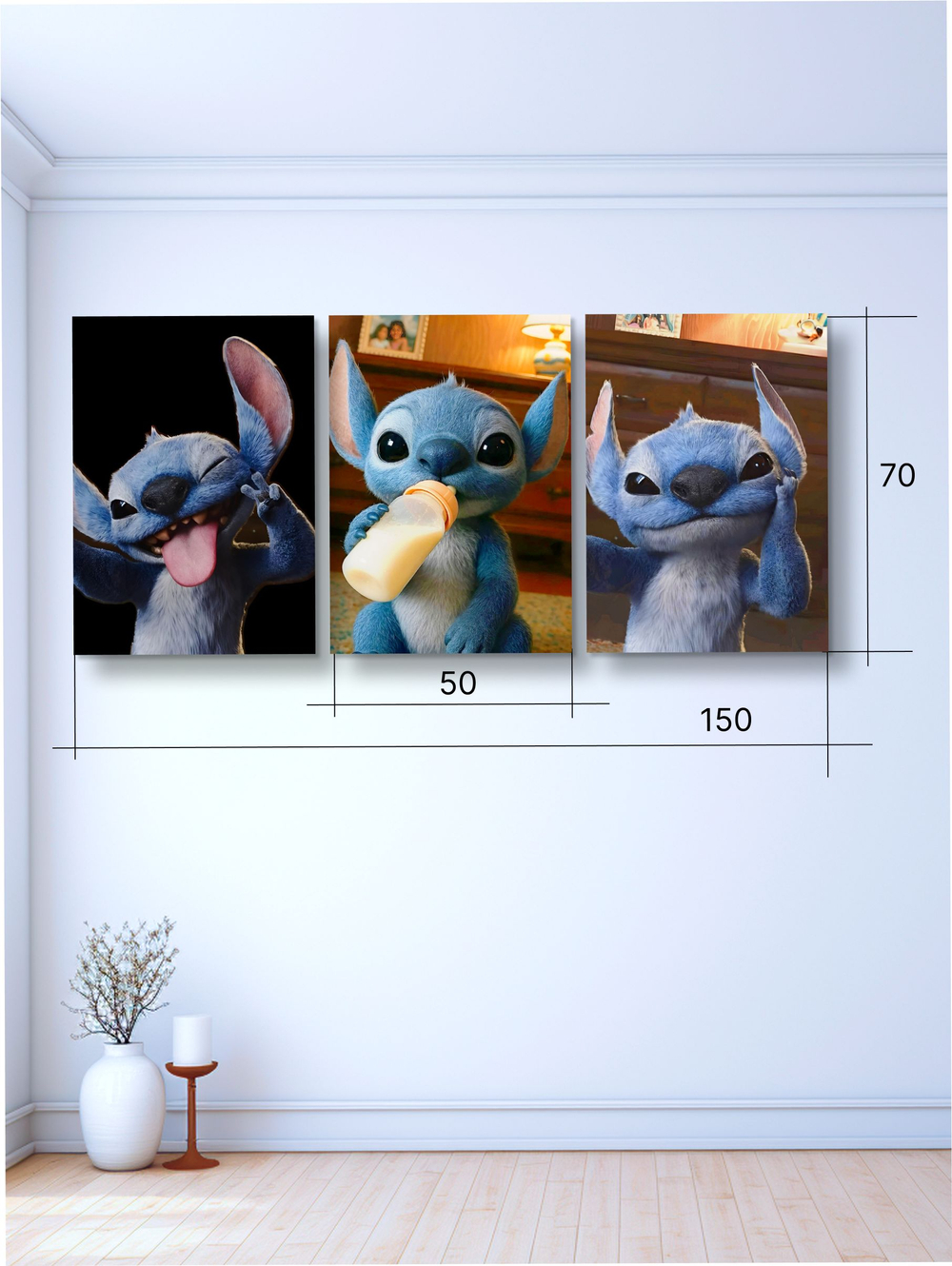 Картина Отпуск Стича модульная 50x70см 3шт.