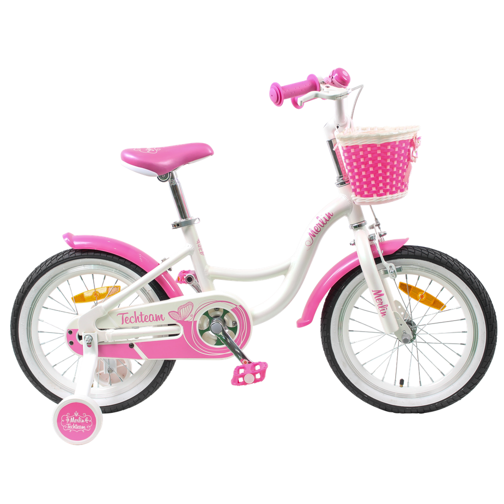 Велосипед Merlin 16" white/pink (алюмин) 2021