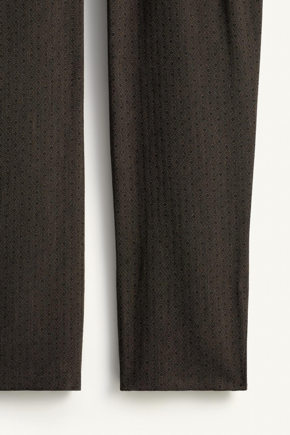 ZARA ЖАККАРДОВЫЕ БРЮКИ В СКЛАДКУ С ГЕОМЕТРИЧЕСКИМ РИСУНКОМ, КОРИЧНЕВЫЙ