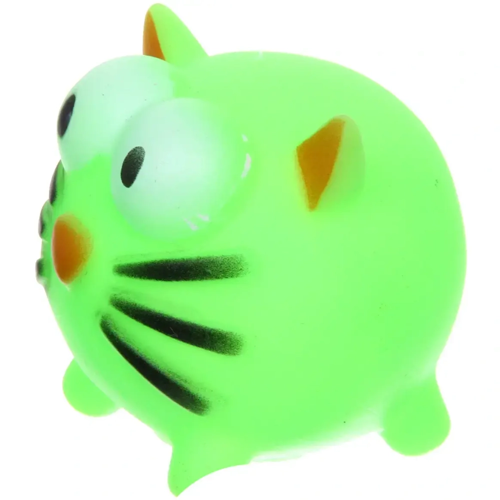 Игрушка резиновая с пищалкой «Котик», цвет зеленый, 7,5см (лейбл)