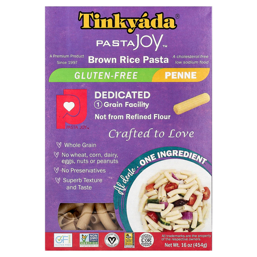 Tinkyada, паста из коричневого риса, пенне, 454 г (16 унций)