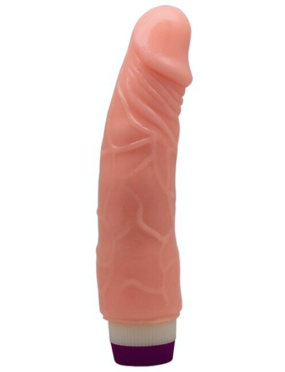 Реалистичный рельефный вибратор UltraSkin Vibro Realistic (Цвет: телесный)