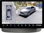 Магнитола для Honda Accord 8 2008-2012 (ШГУ монохром, рамка наверх) - Teyes CC3-2K-360 монитор 13" 2K QLED на Android 10, Быстрая, CarPlay, 4G SIM-слот, 4 камеры в комплекте