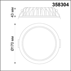 358304 SPOT NT19 493 белый Встраиваемый св-к (драйвер в комплект не входит) IP44 LED 3000K 20W DRUM