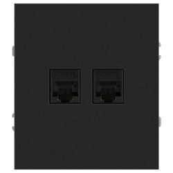 Розетка ЭРА Arktik 16-3108-05 информационная двойная 2XRJ45 антрацит | Эра Arktik