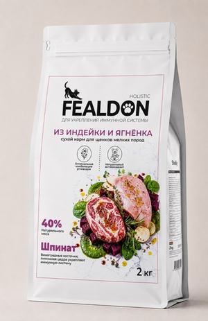 Fealdon сухой корм для щенков мелких пород с индейкой и ягненком