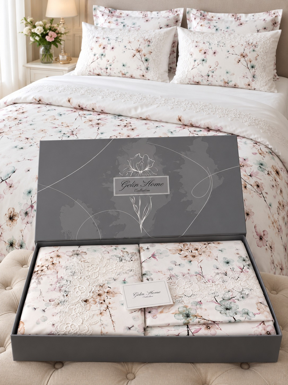 Gelin Home КПБ 6 пр. ZENAN зелёный цвет пододеяльник 200*220, простынь 240*260, наволочки 50*70 2шт, декоративные наволочки 50*70 2шт GLNN545 — фото 7