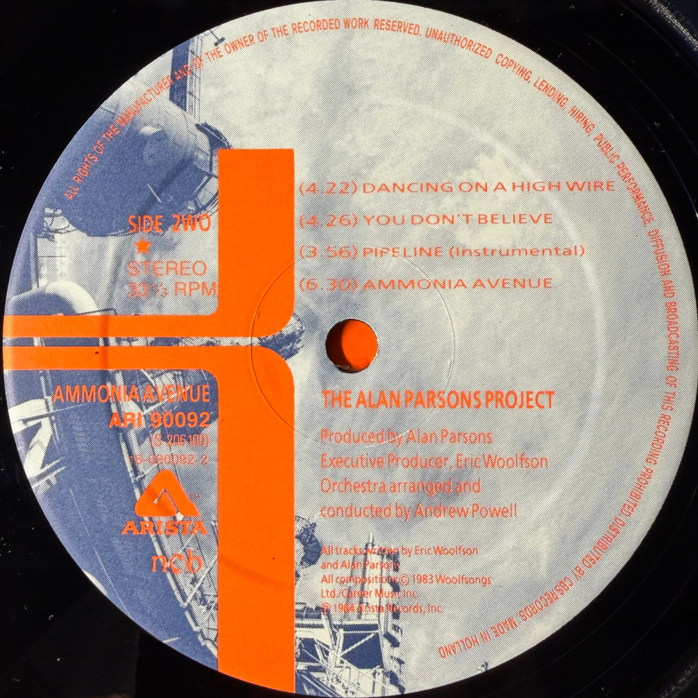 The Alan Parsons Project ‎– Ammonia Avenue (Скандинавия 1984г.)