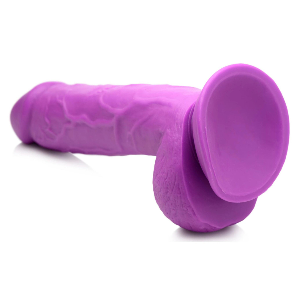 Фиолетовый фаллоимитатор на присоске 8.25 Dildo with Balls - 22,8 см. (Цвет: фиолетовый)