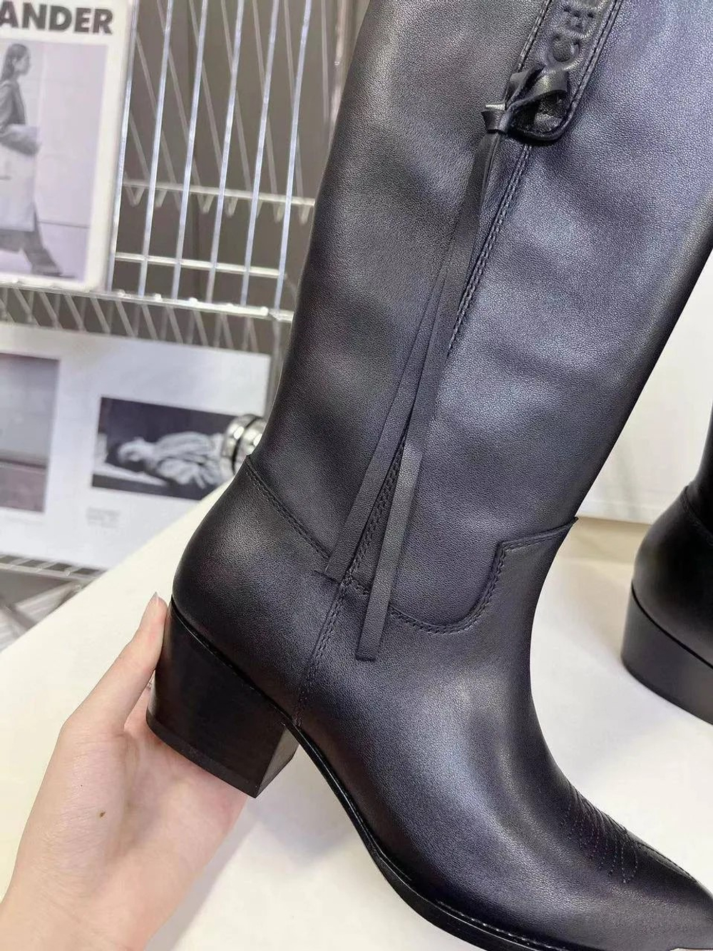 Сапоги казаки Celine с металическим мысом