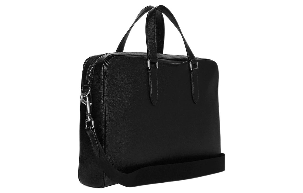 COACH Graham Leather Crossbody Bag, Laptop Bag, Briefcase Large Men"s Black