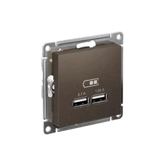Розетка с USB A+A Systeme Electric AtlasDesign Мокко ATN000633