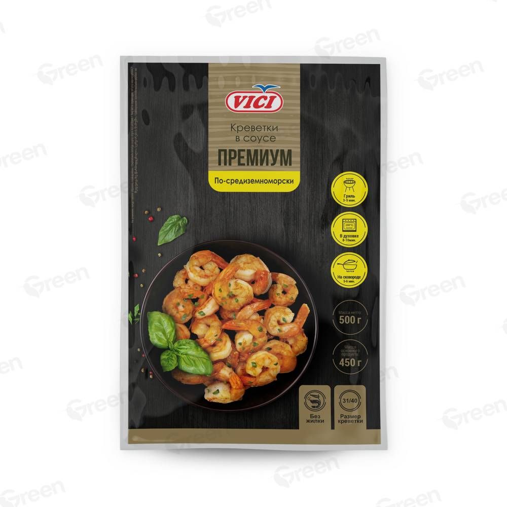 Креветки белоногие в Соусе Премиум по-средиземноморски VICI 31/40 500гр