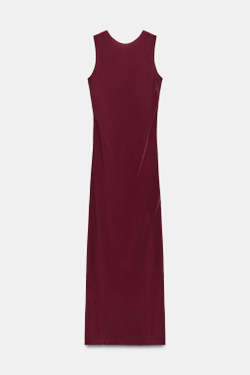ZARA ДЛИННОЕ ПЛАТЬЕ ZW COLLECTION, БУРГУНДИ