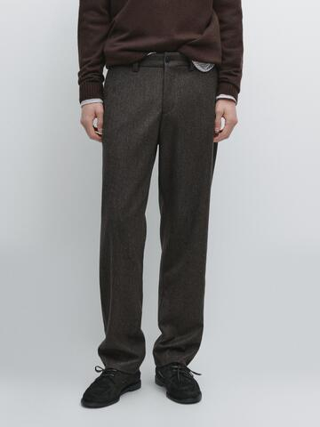 Massimo Dutti Брюки из смесовой шерсти, серый