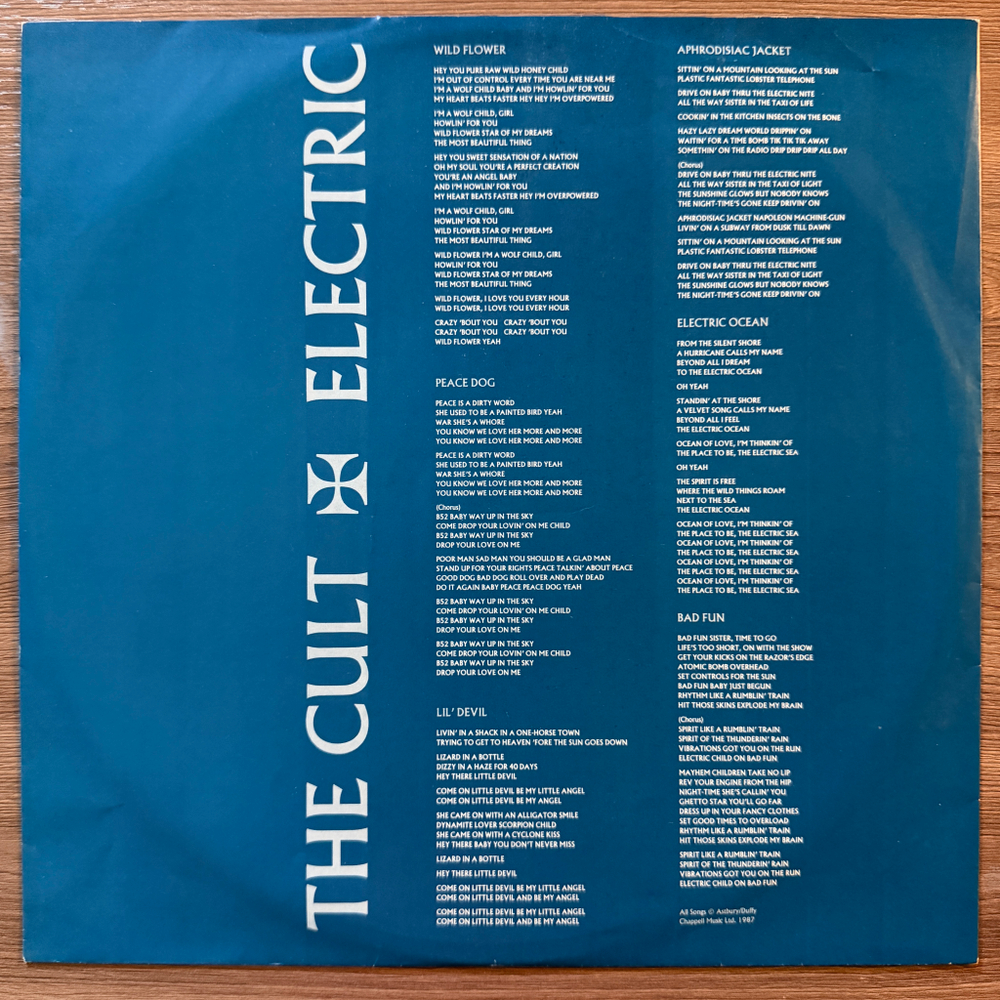 The Cult ‎– Electric (Англия 1987г.)
